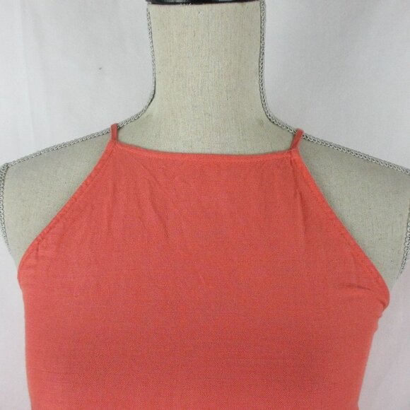 LOFT Peach Fit & Flair Front Tie Linen Dress Size 00 NEW - Picture 4 of 10
